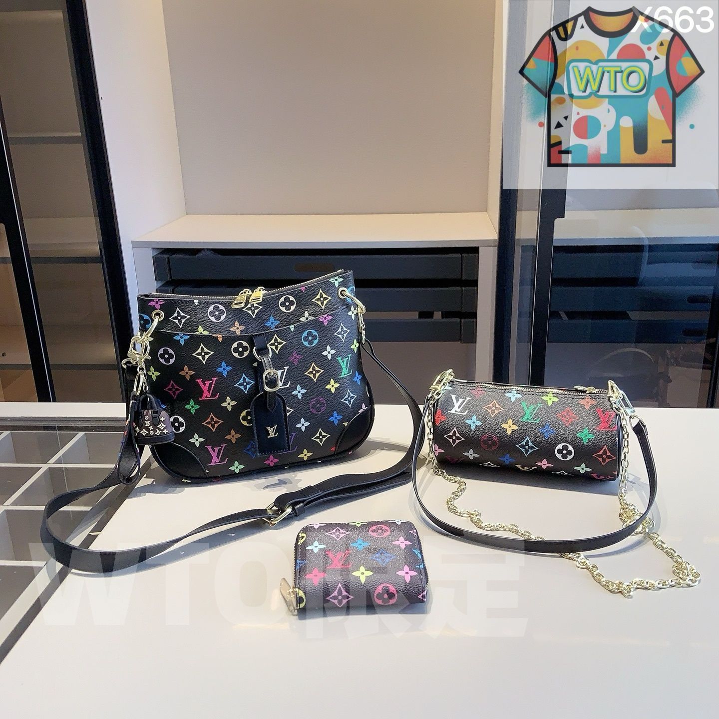 全新シリーズセット X 663 LV クロスボディバッグ ペンケースバッグ 財布 特別割引 WTO輸入 MLL 40