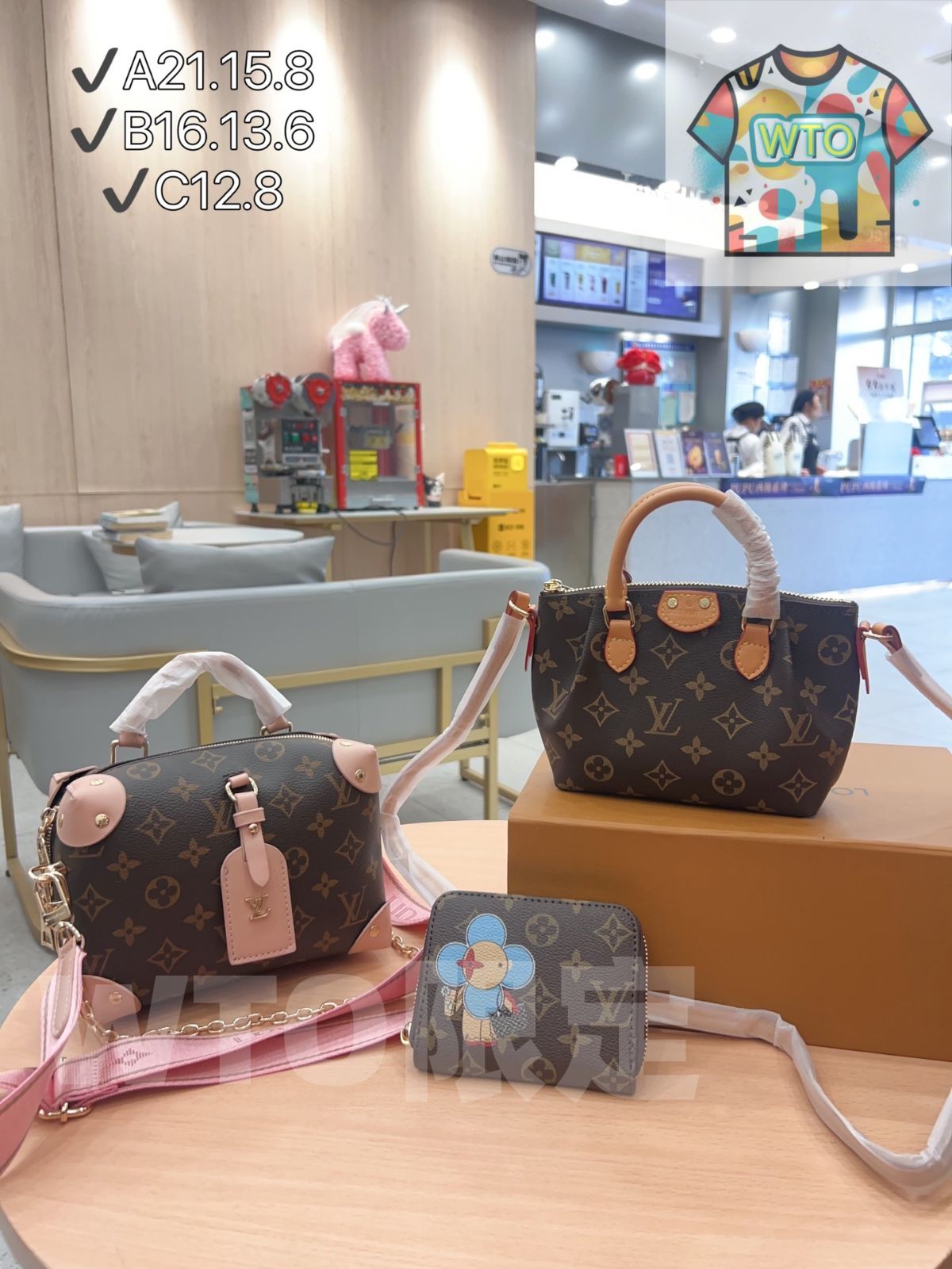 TOP New 2025 高品質3点セット - Lv ピンクボックスバッグ ジアオバッグ 財布 特別割引 -WTO輸入-WWN69