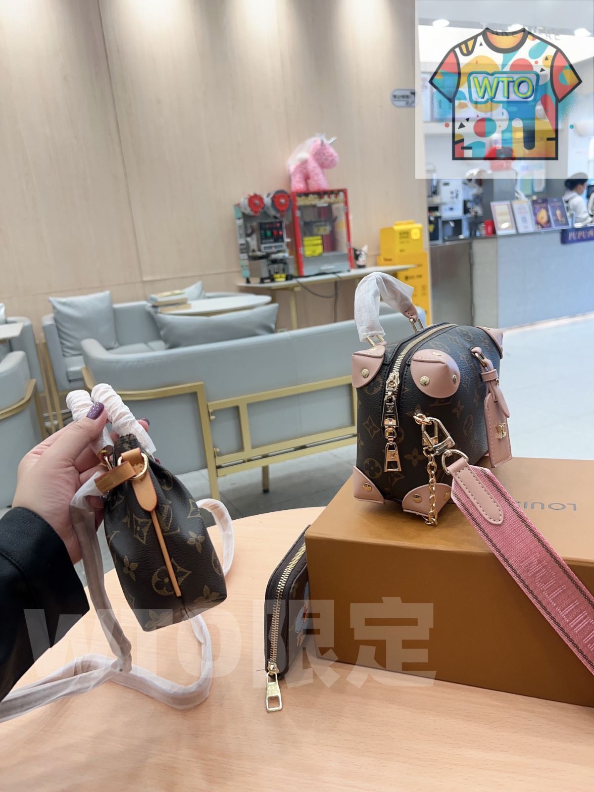  TOP 2025 高品質3点セット - Lv ピンクボックスバッグ ジアオバッグ 財布 特別割引 -WTO輸入-WWN 69 三つ折り財布 折り財布