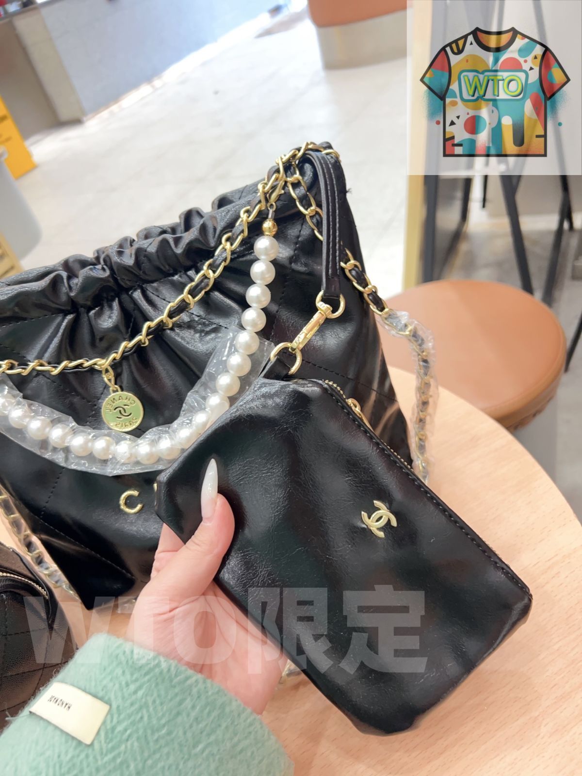  TOP 2025 高品質3点セット Chanel パールトラッシュバッグ 化粧ポーチ 財布 特別割引 WTO輸入 TQT 36 二つ折り財布 折り財布
