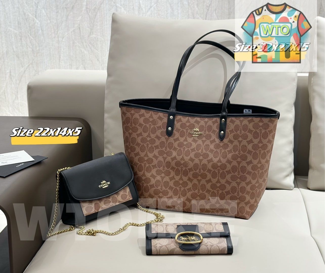 WTO通販 2025 ニューイヤーセットバッグ 大 中 小の3点セット 超 なセット -WTO輸入-DER23