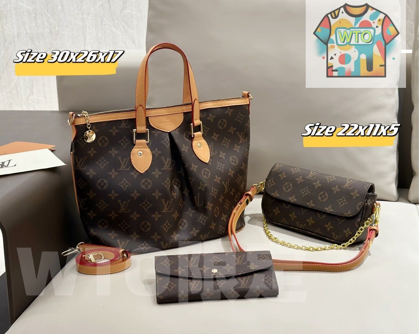  WTO通販 2025 ニューイヤーセットバッグ 大 中 小の3点セット 超 なセット -WTO輸入-GQT 66 三つ折り財布 折り財布