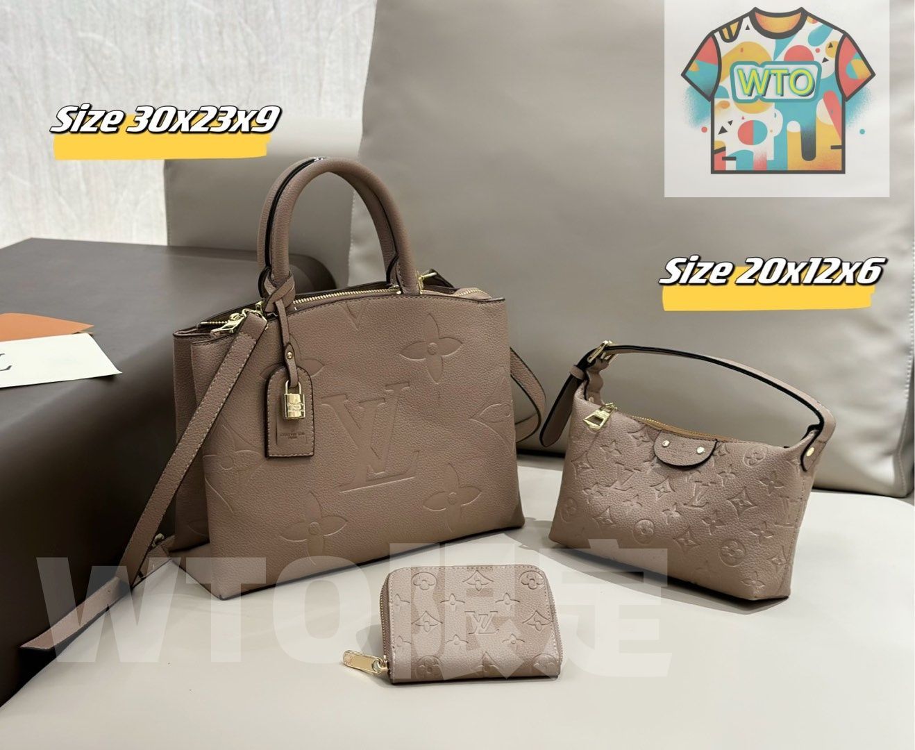 WTO通販 2025 ニューイヤーセットバッグ 大 中 小の3点セット 超 なセット -WTO輸入-KJB42