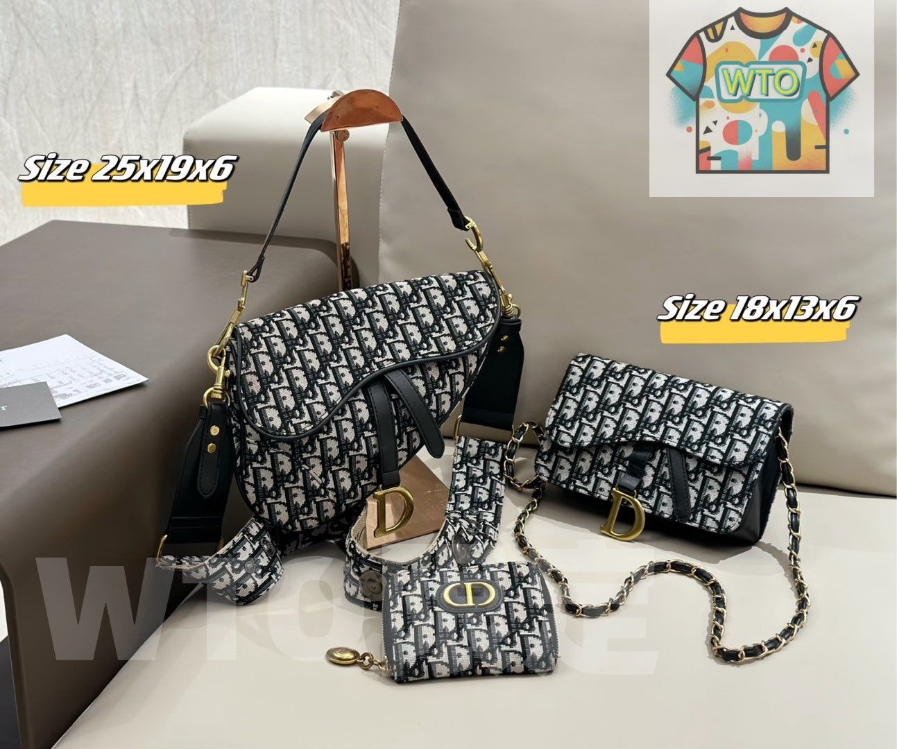 WTO通販 2025 ニューイヤーセットバッグ 大 中 小の3点セット 超 なセット -WTO輸入-POK09