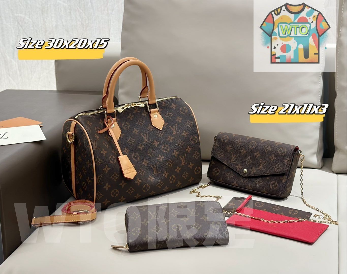 WTO通販 2025 ニューイヤーセットバッグ 大 中 小の3点セット 超 なセット -WTO輸入-YPM13