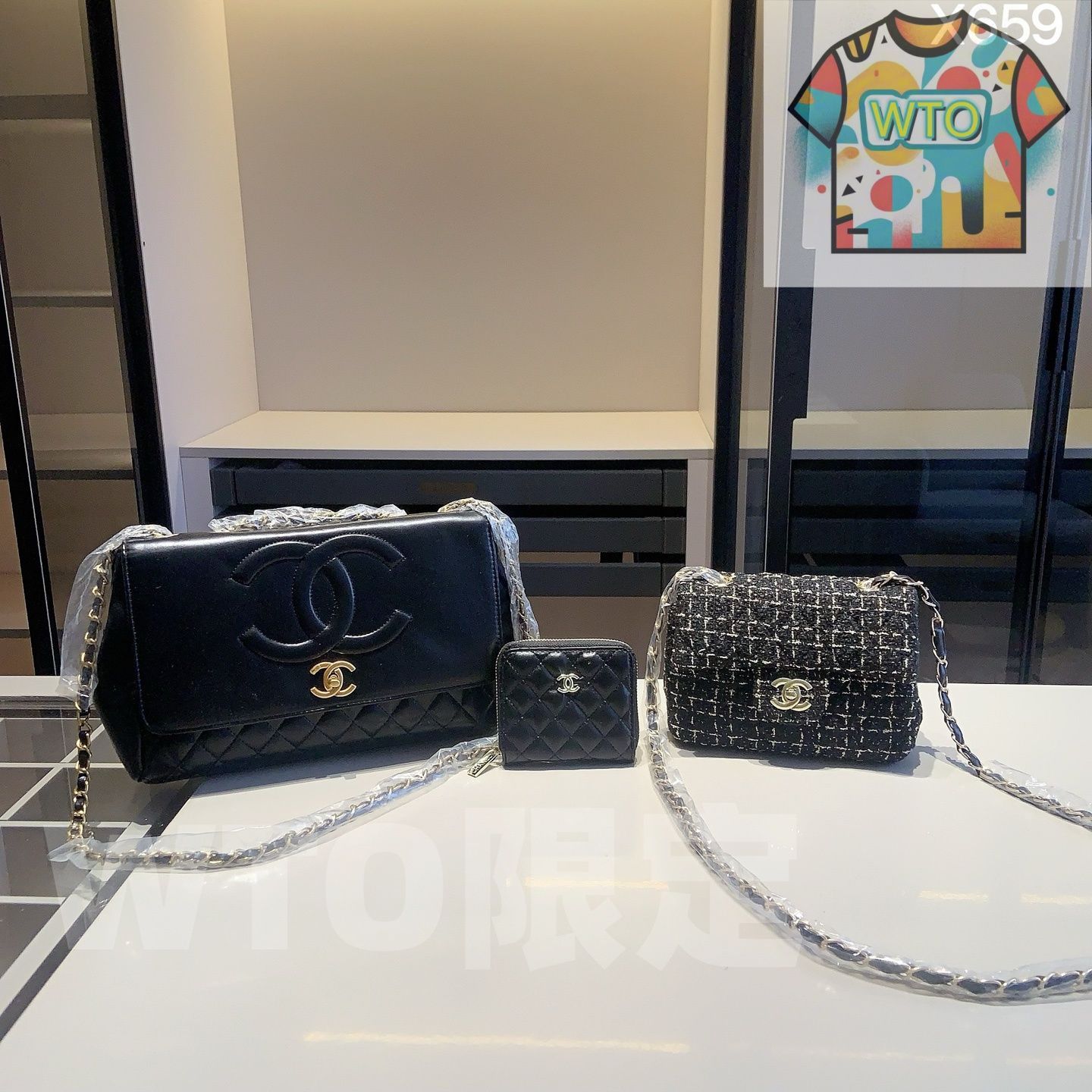 WTO通販 Chanel X660 3点セット チェーンバッグ&スクエアバッグ&ウォレット ピンク 超 なセット -WTO輸入-VBK39