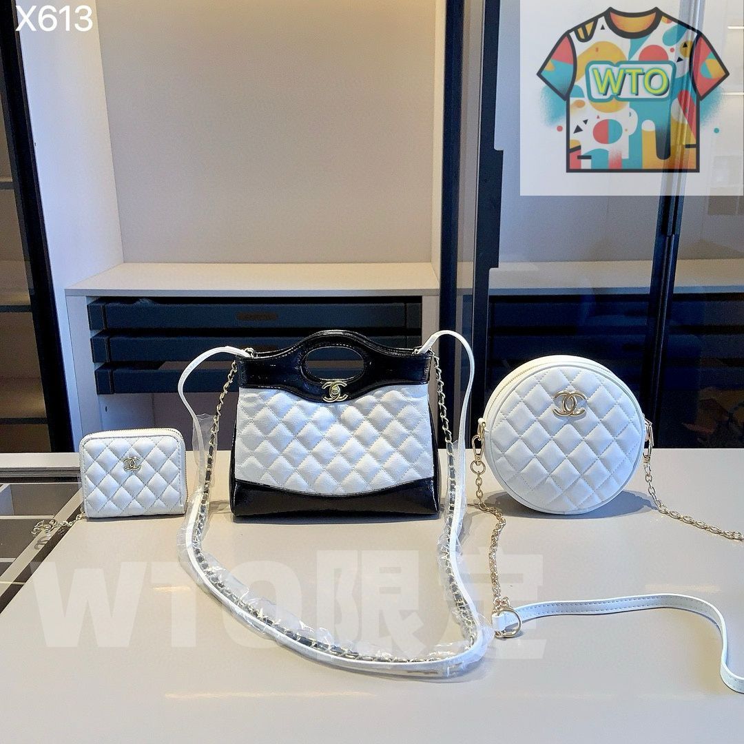 WTO通販 Chanel X613 3点セット 31バッグ&ラウンドバッグ&ウォレット ホワイト 超 なセット -WTO輸入-GYW49