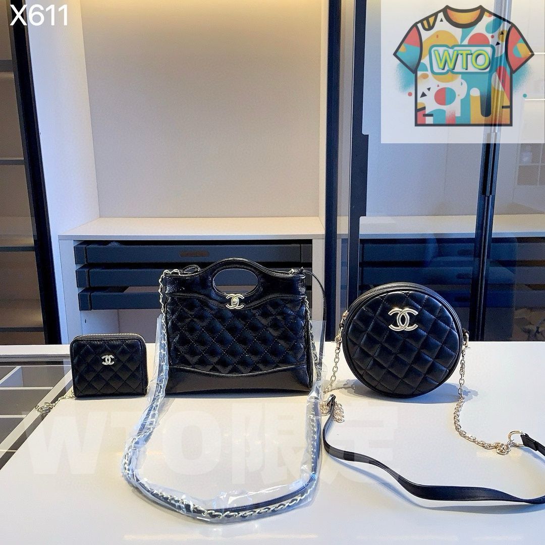 WTO通販 Chanel X613 3点セット 31バッグ&ラウンドバッグ&ウォレット ホワイト 超 なセット -WTO輸入-DYG13