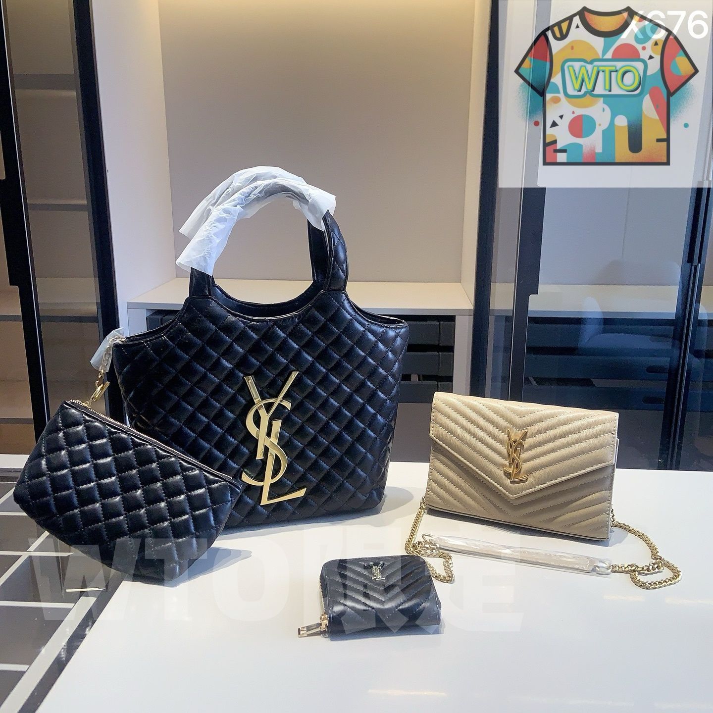 今日 YSL X676 3点セット バッグインバッグ&エンベロープバッグ&ウォレット 超 なセット
