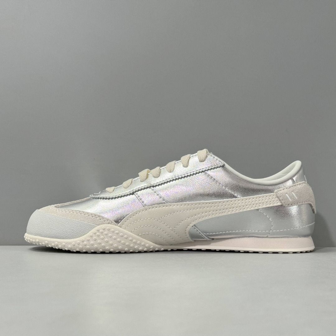 プーマ スニーカー PUMA Bela UT Leather 402186-06 ホワイト×シルバ メンズ レディース プーマ スピードキャット シューズ