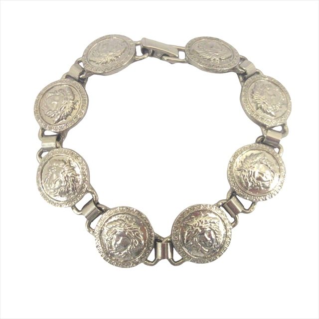 ヴェルサーチ ヴェルサーチェ VERSACE メドゥーサ コンチョ ブレスレット ジュエリー コイン ビンテージ ヴィンテージ シルバー メンズ 11