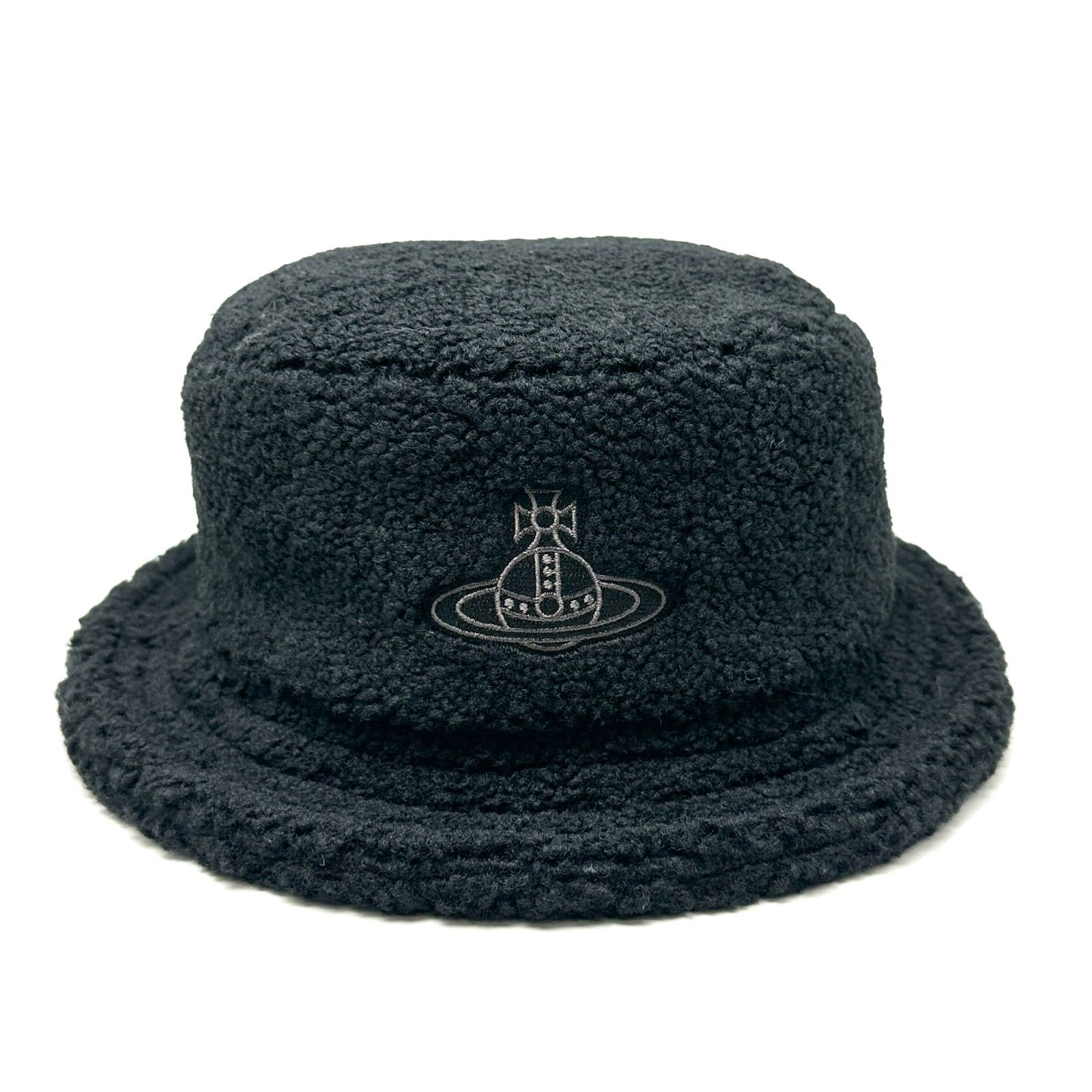 楠本質店 元住吉 ヴィヴィアンウエストウッド Vivienne Westwood ボア バケットハット ブラック メンズ VA-99144 ポリエステル フリーサイズ サイズ調整 マジックテープ式
