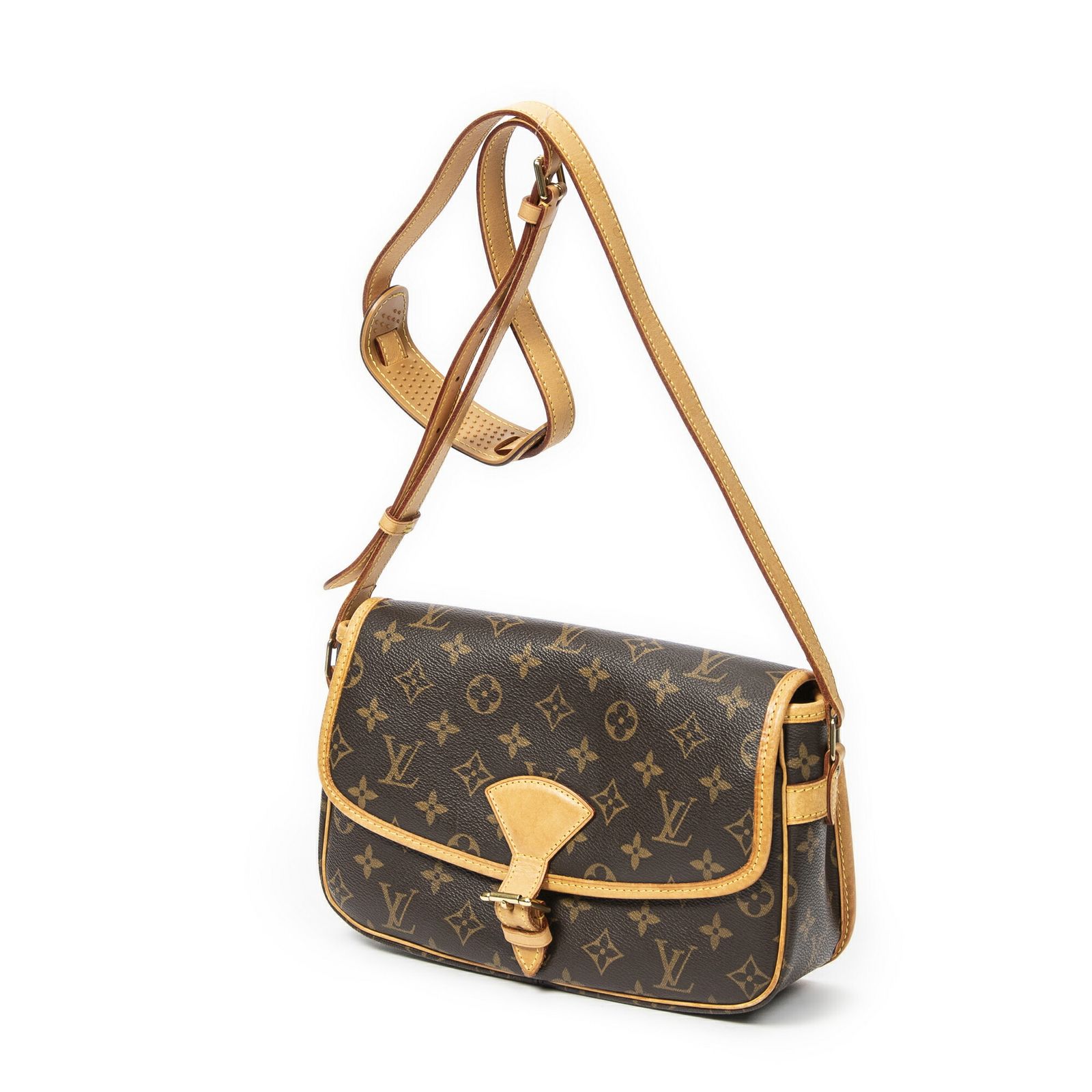 LOUIS VUITTON ルイヴィトンソローニュ茶色モノグラムキャンバスAB