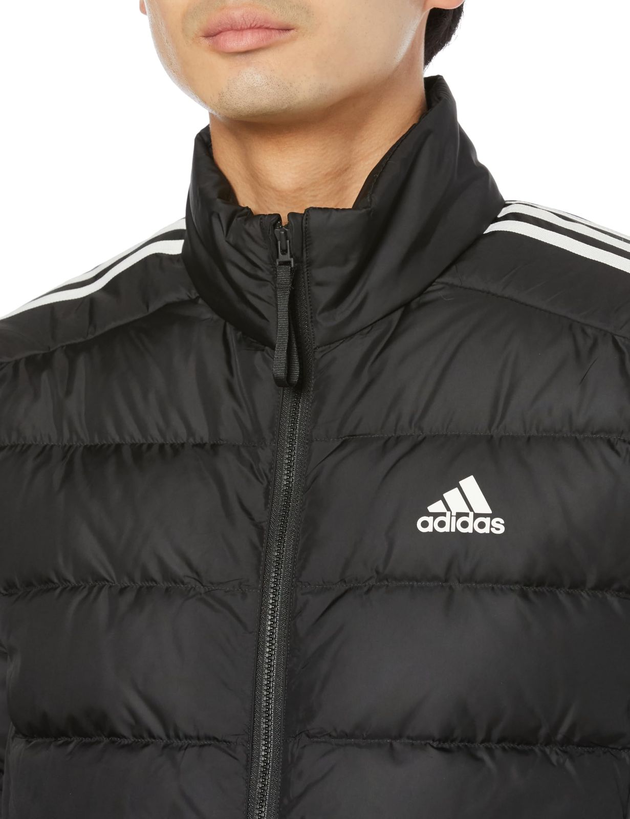 アディダス ダウン エッセンシャルズ 3ストライプス ライトダウンジャケット MKW 50 メンズ ブラック HZ 4431 J M