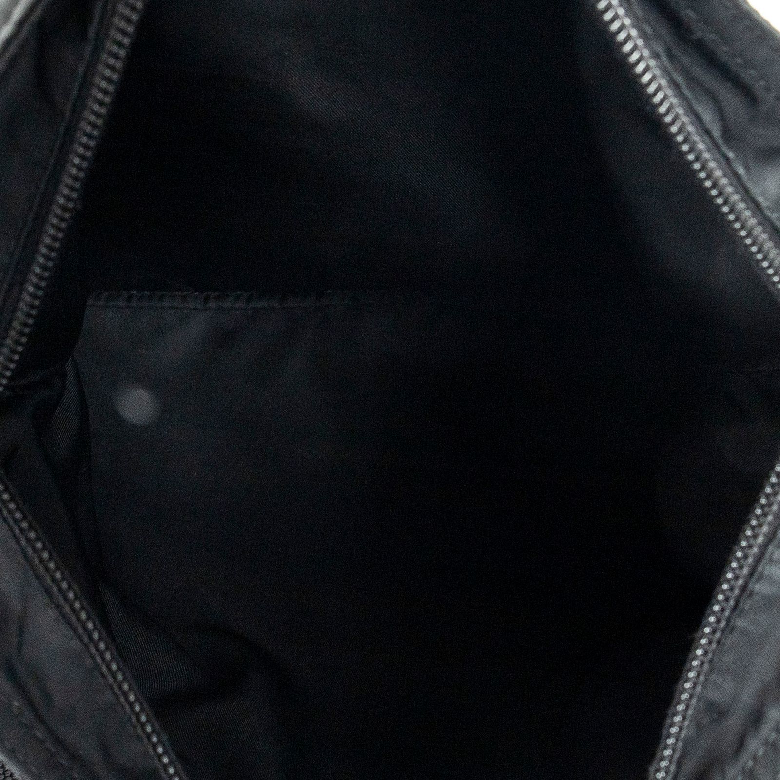 フラット クロスボディ黒ナイロンキャンバスA