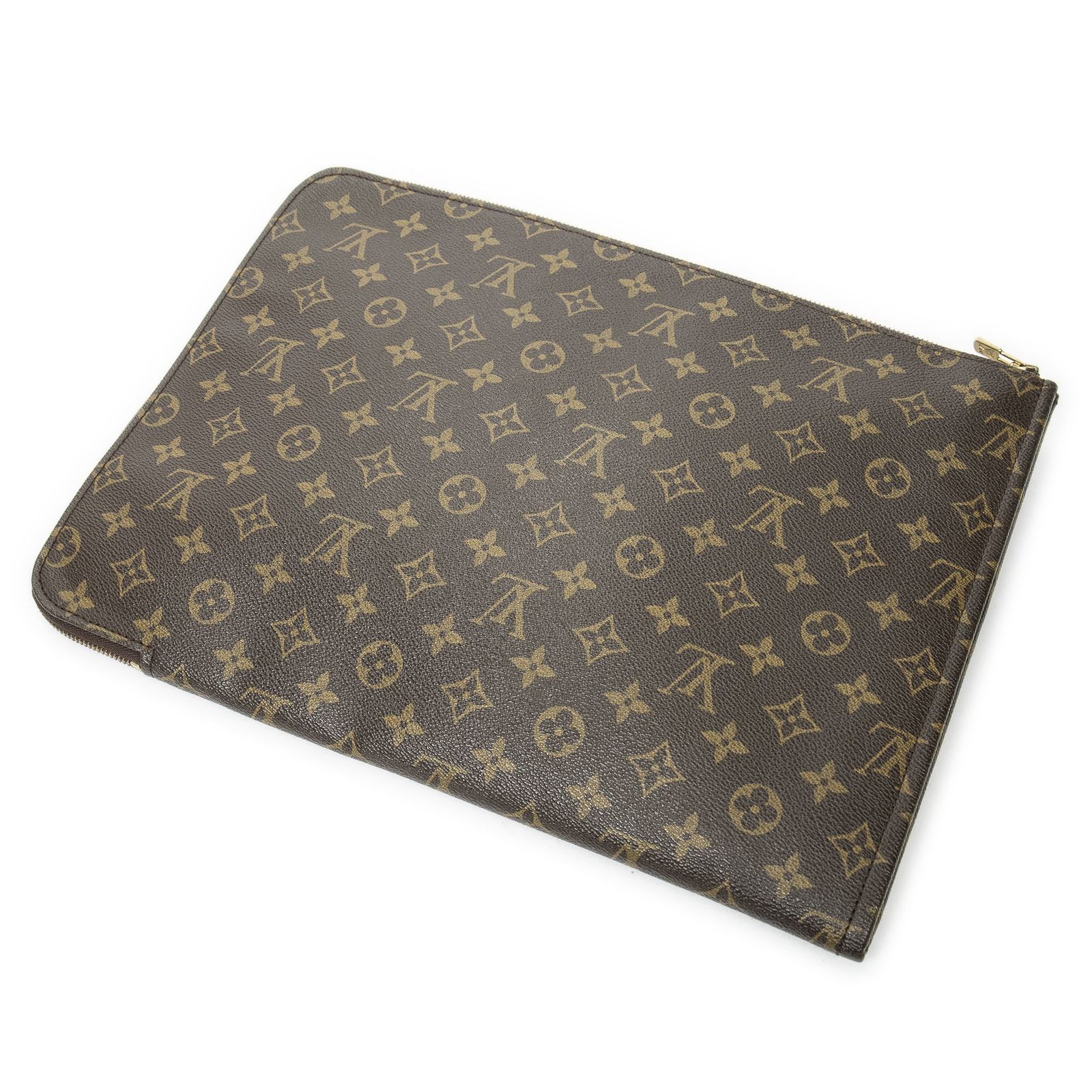 LOUIS VUITTON ルイヴィトンポッシュドキュメント茶色モノグラムキャンバスA