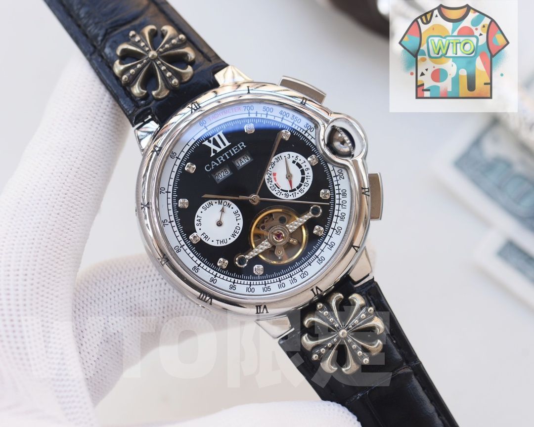 CARTIER カルティエ メンズ腕時計 44mm|自動巻き機械式×2WAYベルト|強化ミネラルガラス 実物撮影 -WTO店名をご ください-WTO輸入-TRO88