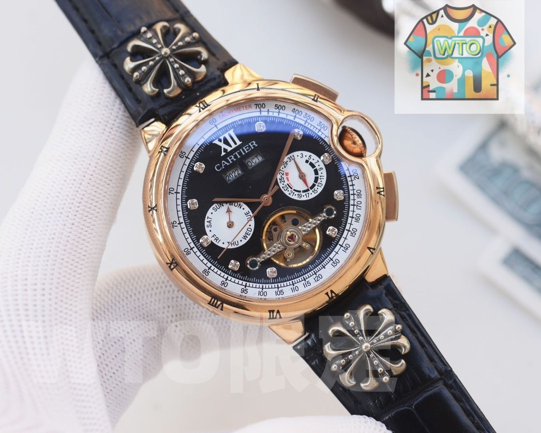 CARTIER カルティエ メンズ腕時計 44 mm 自動巻き機械式 2 WAYベルト 強化ミネラルガラス 実物撮影 WTO店名をご ください WTO輸入 TRO 88