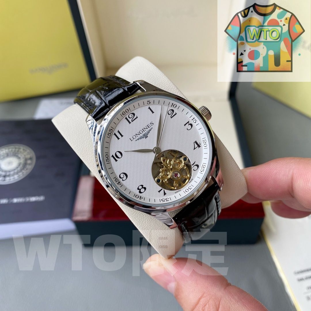 ロンジン マスター メンズ腕時計 43 mm トゥールビヨン 自動巻き イタリアンレザー 強化ミネラルガラス WTO店名をご ください WTO輸入 VFC 58