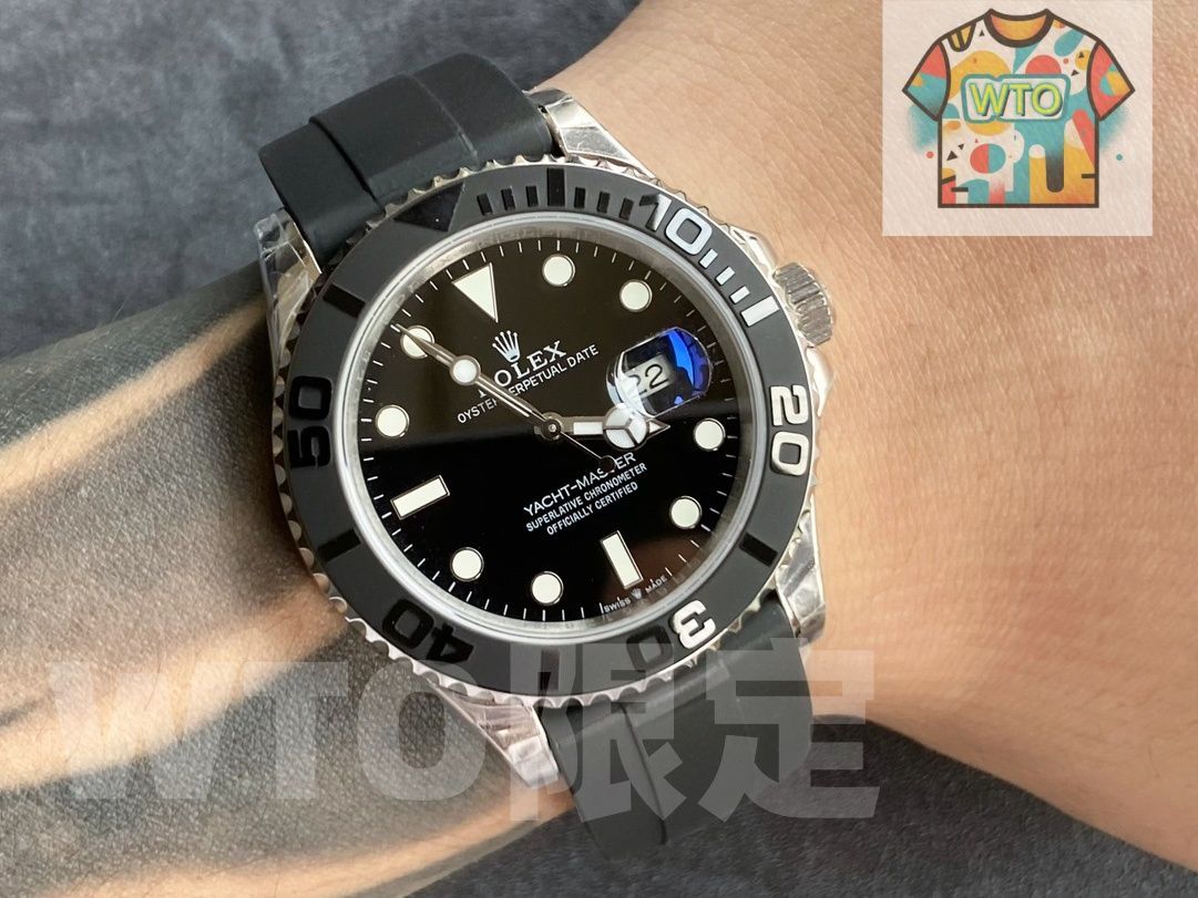 ROLEX ロレックス ヨットマスター メンズ腕時計 42mm|ホワイトダイアル×ラバーベルト|実物撮影 -WTO店名をご ください-WTO輸入-TYU44