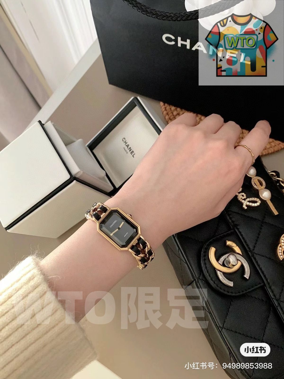  CHANEL シャネル プレミエール レディース腕時計 ブラックスクエア レザー＆スチールチェーン 実物撮影 WTO店名をご ください WTO輸入 QLU33 カジュアル 自動巻き時計 腕時計(アナログ)