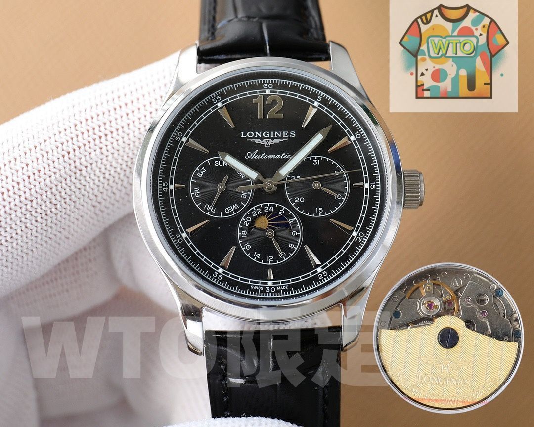 ロンジン マスター メンズ腕時計 40 mm ムーンフェイズ 自動巻き機械式 WTO通販 WTO店名をご ください WTO輸入 DOB 10 タートルネック 通勤対応