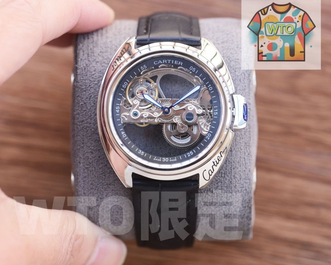  CARTIER カルティエ メンズウォッチ 41 mm 自動巻き機械式 本革＆ステンレスベルト WTO店名をご ください WTO輸入 FSF 35 自動巻き時計 腕時計(アナログ)