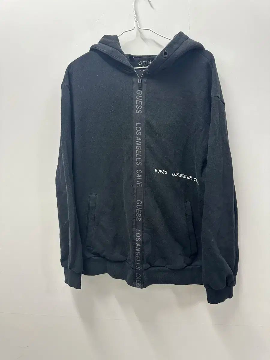 ヴィンテージ GUESS ブラック ロサンゼルス ジップアップ フーディー L
