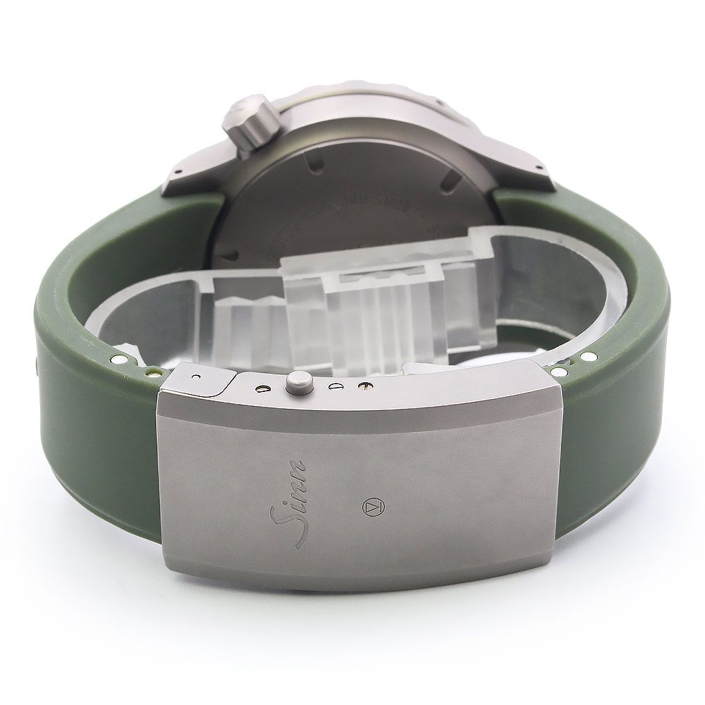  ジン U 1 DS ダイバーズウォッチ 世界 500本 自動巻き 腕時計 ラバー Uボート スチール シルバー グリーン 1010 0351 Sinn 保証付き 腕時計(デジタル) 時計