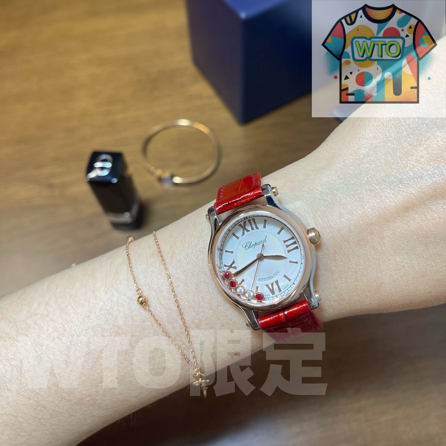  CARTIER カルティエ Happy Sport 5ダイヤモンド レディースウォッチ ケース カード 袋付き WTO店名をご ください WTO輸入 EQO 29 自動巻き時計 腕時計(アナログ)