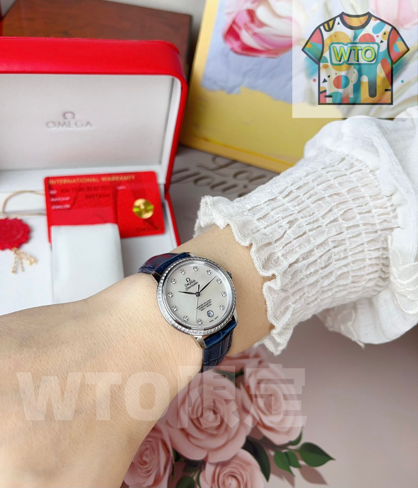 OMEGA 蝶飛典雅レディース OMEGA De Ville 典雅シリーズ - 32.7mm クォーツ 母貝文字盤 -WTO店名をご ください-WTO輸入-NSG44