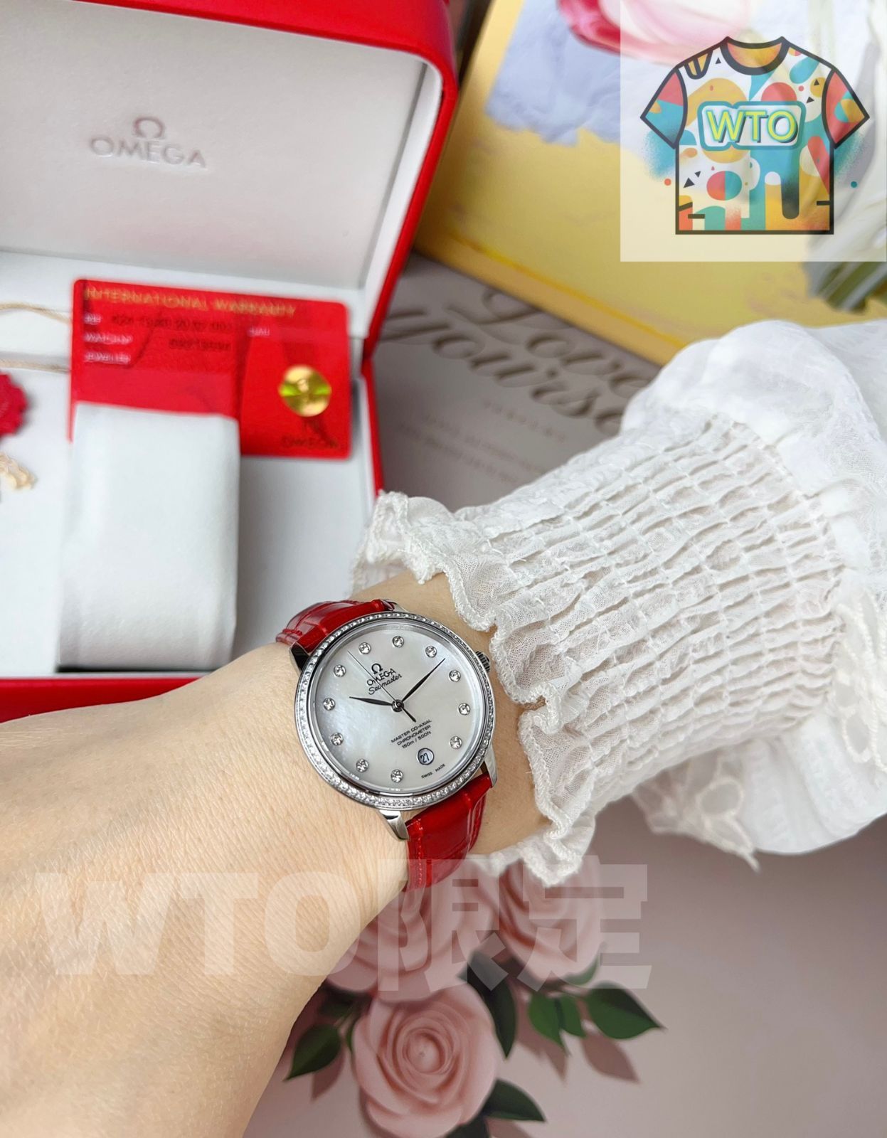 OMEGA 蝶飛典雅レディース De Ville 典雅シリーズ 32 7 mm クォーツ 母貝文字盤 WTO店名をご ください WTO輸入 NSG 44