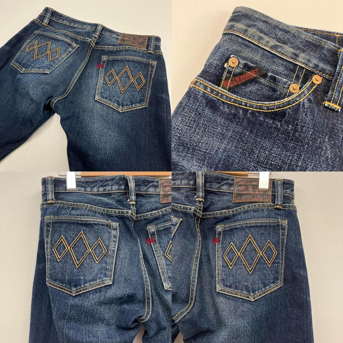  THE FLAT HEAD ザフラットヘッド デニムパンツ R J B 加工デニム D 006 インディゴ 107 その他 メンズ