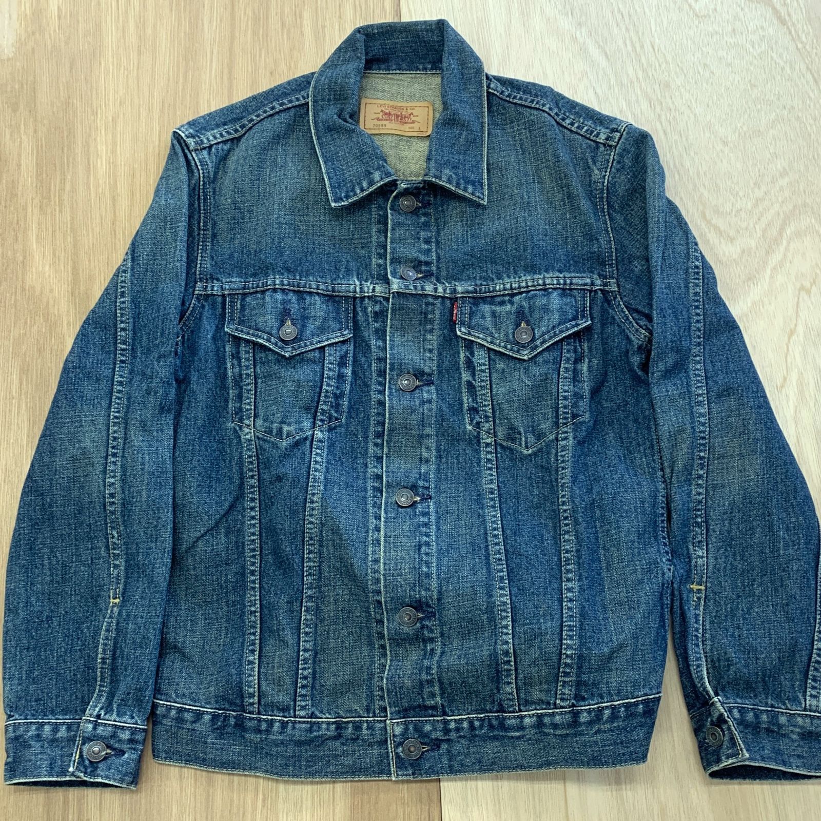 貴重色‼️5ガロンのジャグ‼️ Levi's／70599 デニムジャケット】メンズL／濃紺インディゴ／定番人気