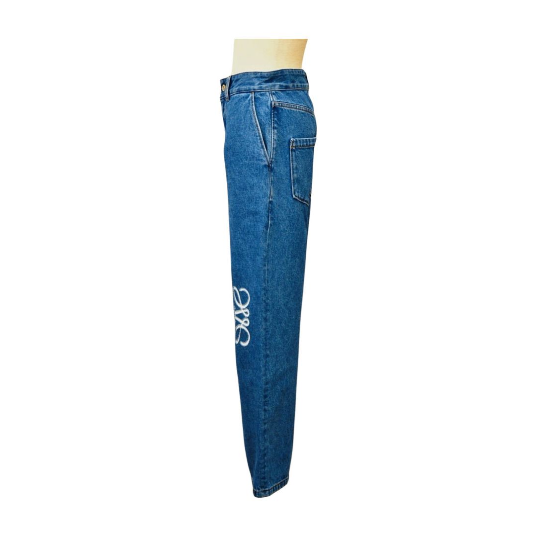 ロエベ LOEWE アナグラム バギー ジーンズ デニムパンツ ブルー サイズ 34 1727170 レディース F-YA1150