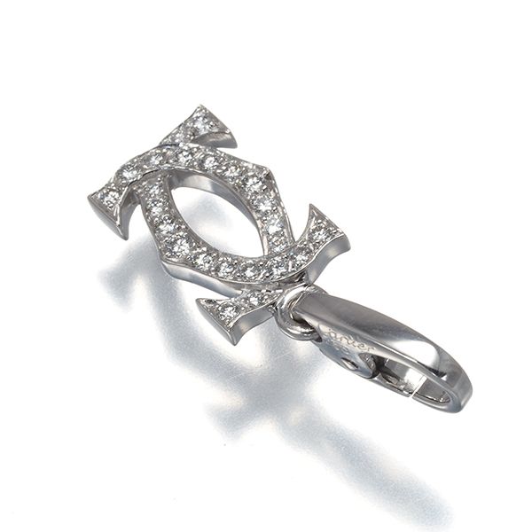 カルティエ ペンダントトップ ダイヤ ダイヤモンド 2 C ドゥーブルC チャーム K 18 WG 179702