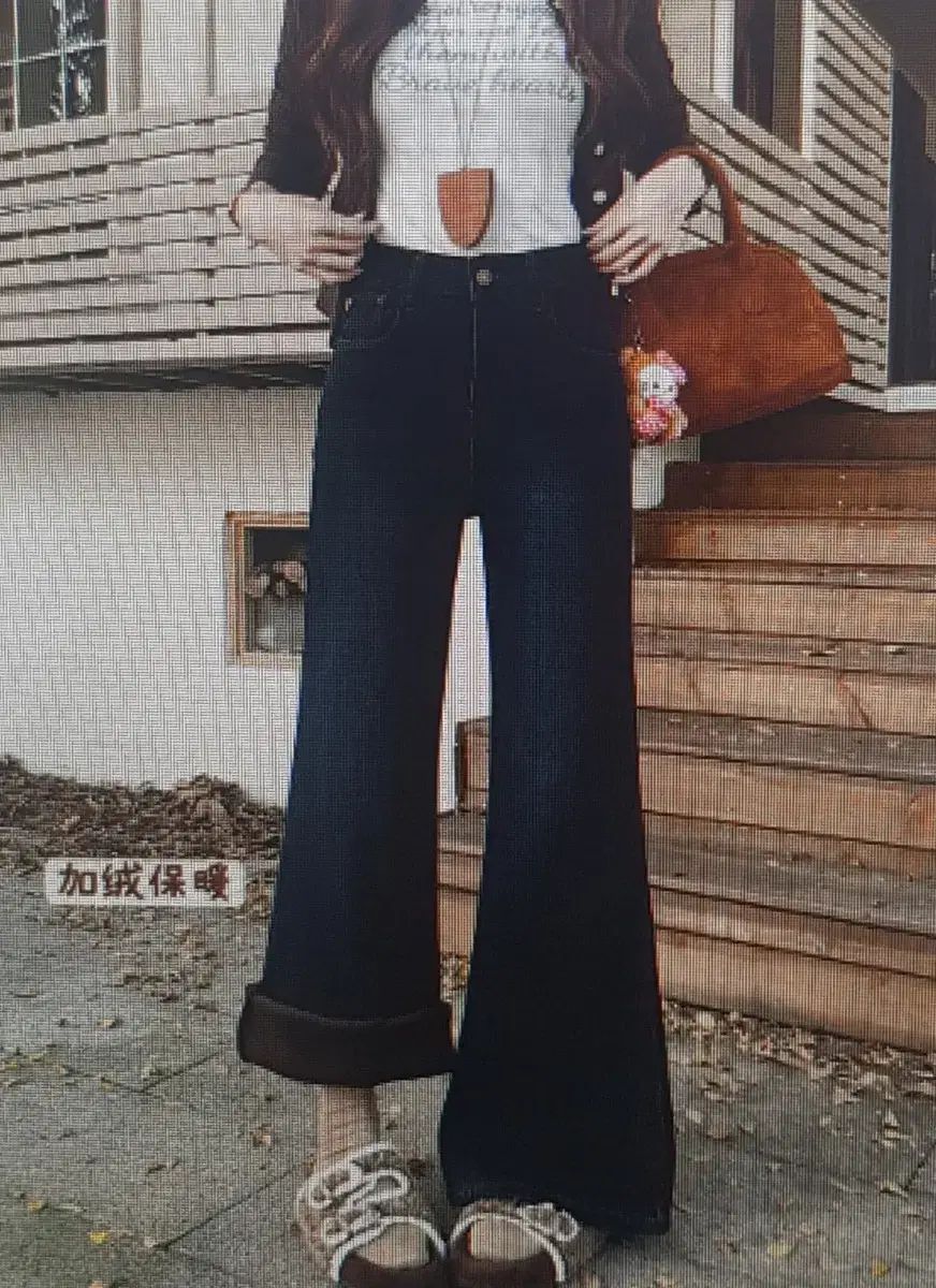 全商品業界最安値に挑戦！ 海外配送 ブーツカットデニム起毛パンツ