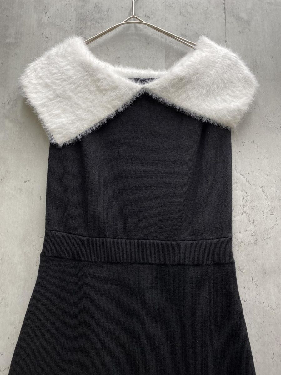 Darich ダーリッチ オフショル ニット ノースリーブ マーメイド ロング ワンピース sizeF 黒 レディース