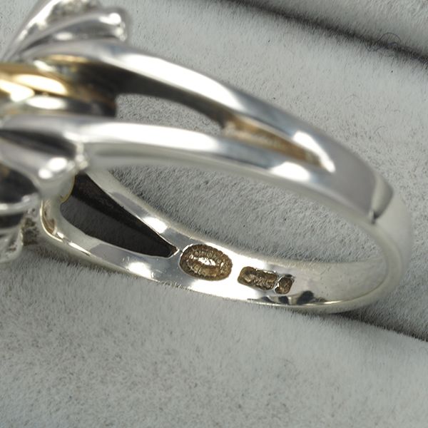 ジョージジェンセン リング ボウ 394 11号シルバー 925/K18YG #179936