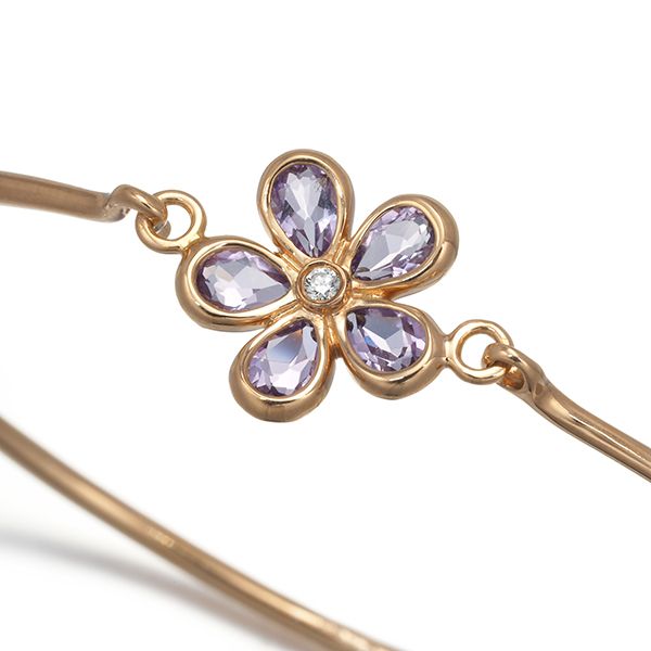 ティファニー ブレスレット アメジスト ダイヤ ダイヤモンド ガーデンフラワー バングル K 18 PG 179405