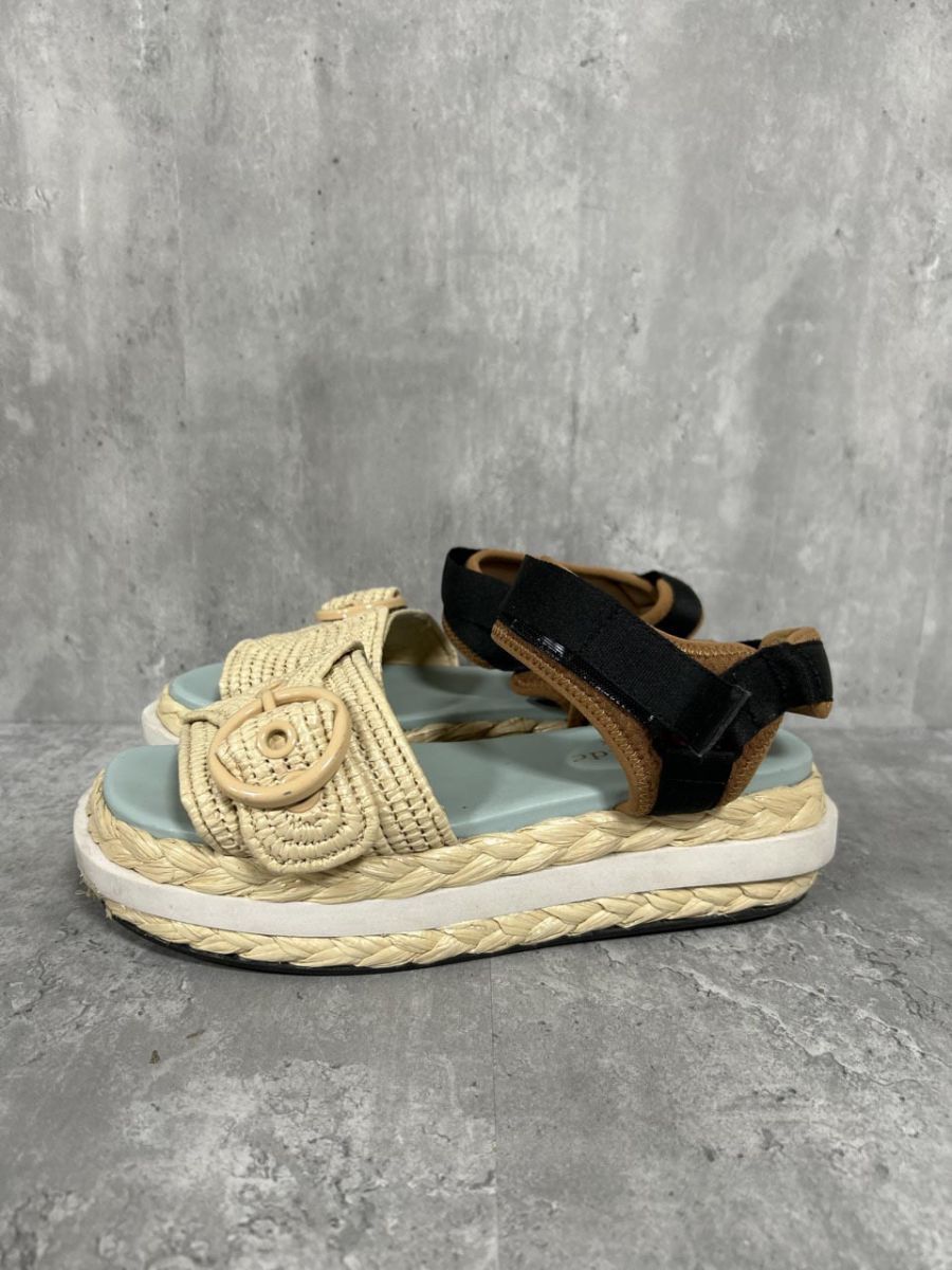kate spade ケイトスペード 麦わら ウェッジソール サンダル size 24 cm ベージュ レディース