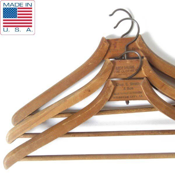 特殊形状 スペシャル アンティーク ウッド ハンガー 3本セット 古着屋 特殊形状 スペシャル ビンテージ ウッド ハンガー 3本セット