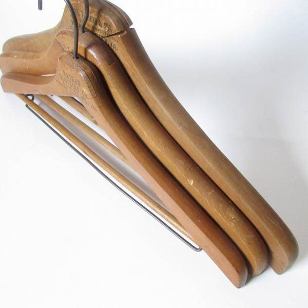 特殊形状 スペシャル ビンテージ ウッド ハンガー 3本セット 木製