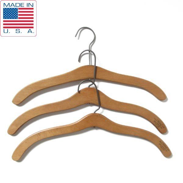 特殊形状 アンティーク ウッド ハンガー 3本セット アパレル 古着屋 開業 店舗什器 ディスプレイ ビンテージ D 149-71-0059 ZT