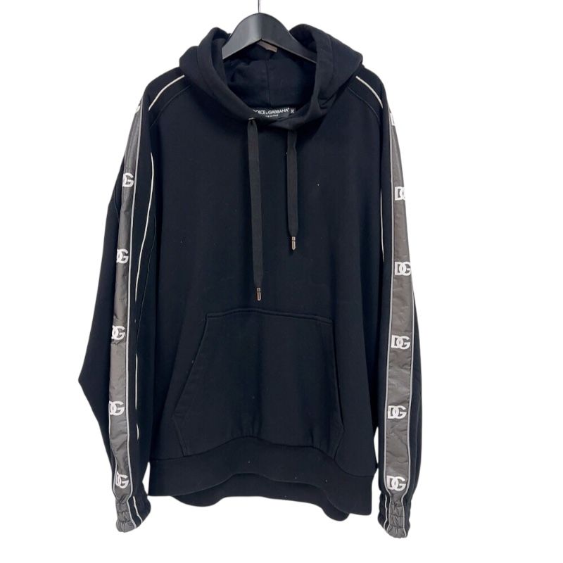ドルチェ＆ガッバーナ Dolce - Gabbana ロゴラインスウェットパーカー G 9 ZQ 1 T ブラック シルバー コットン ユニセックス パーカー