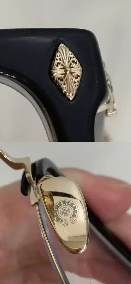 ブラック-GOLD メガネ