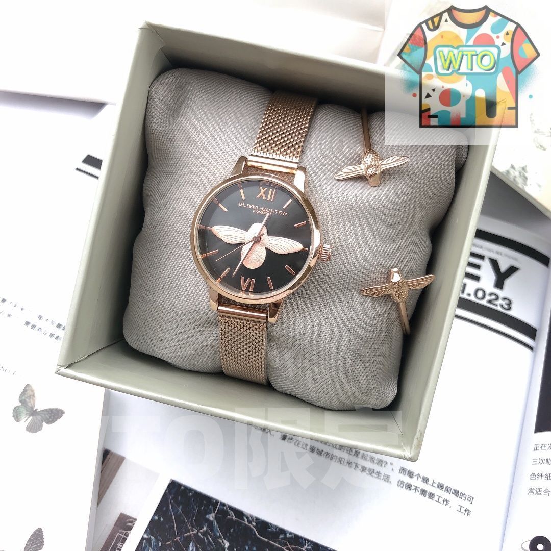 WTO通販 OLIVIA BURTON オリビア バートン ミニチュア ビー リリーフ マジック ガーデン レディース クォーツ ウォッチ WTO店名をご ください WTO輸入 CHB 33