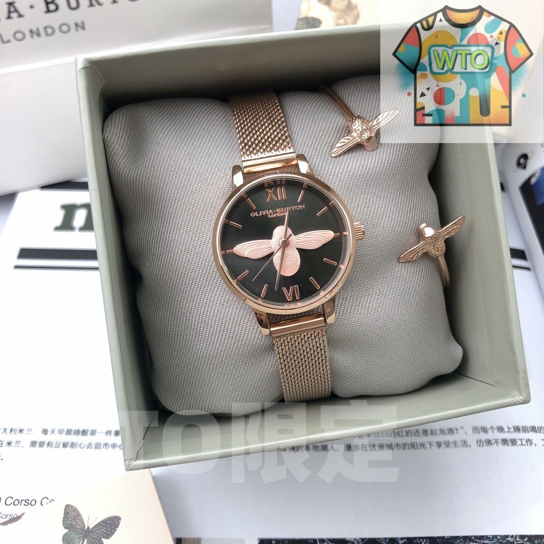  WTO通販 OLIVIA BURTON オリビア バートン ミニチュア ビー リリーフ マジック ガーデン レディース クォーツ ウォッチ WTO店名をご ください WTO輸入 CHB 33 自動巻き時計 腕時計(アナログ)