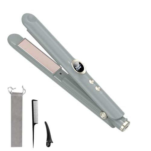 ヘアアイロン コードレス デジタル表示 150℃ 200℃温度設定 コードレスヘアアイロン ミニ ストレート カール 2WAY Type-C充電式 6000mAh大容量バッテリー 20分自動電源OFF 誤起動防止ロック 収納バッグ付 5f00482d