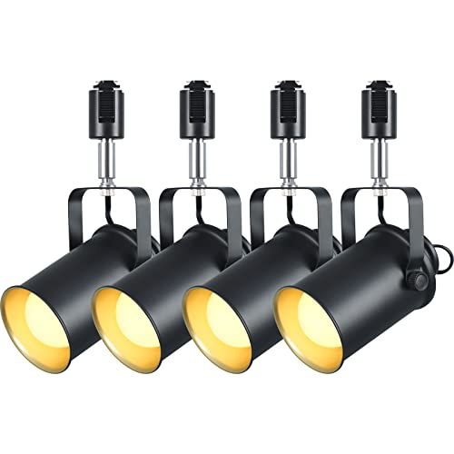 ダクトレール用 スポットライト 4個セット E26口金 黒 ダクトレール LED電球 60W形相当 電球色 9W 800lm ライティングバー用照明器具 ledスポットライト 人気 黒 電球色 b0291b48